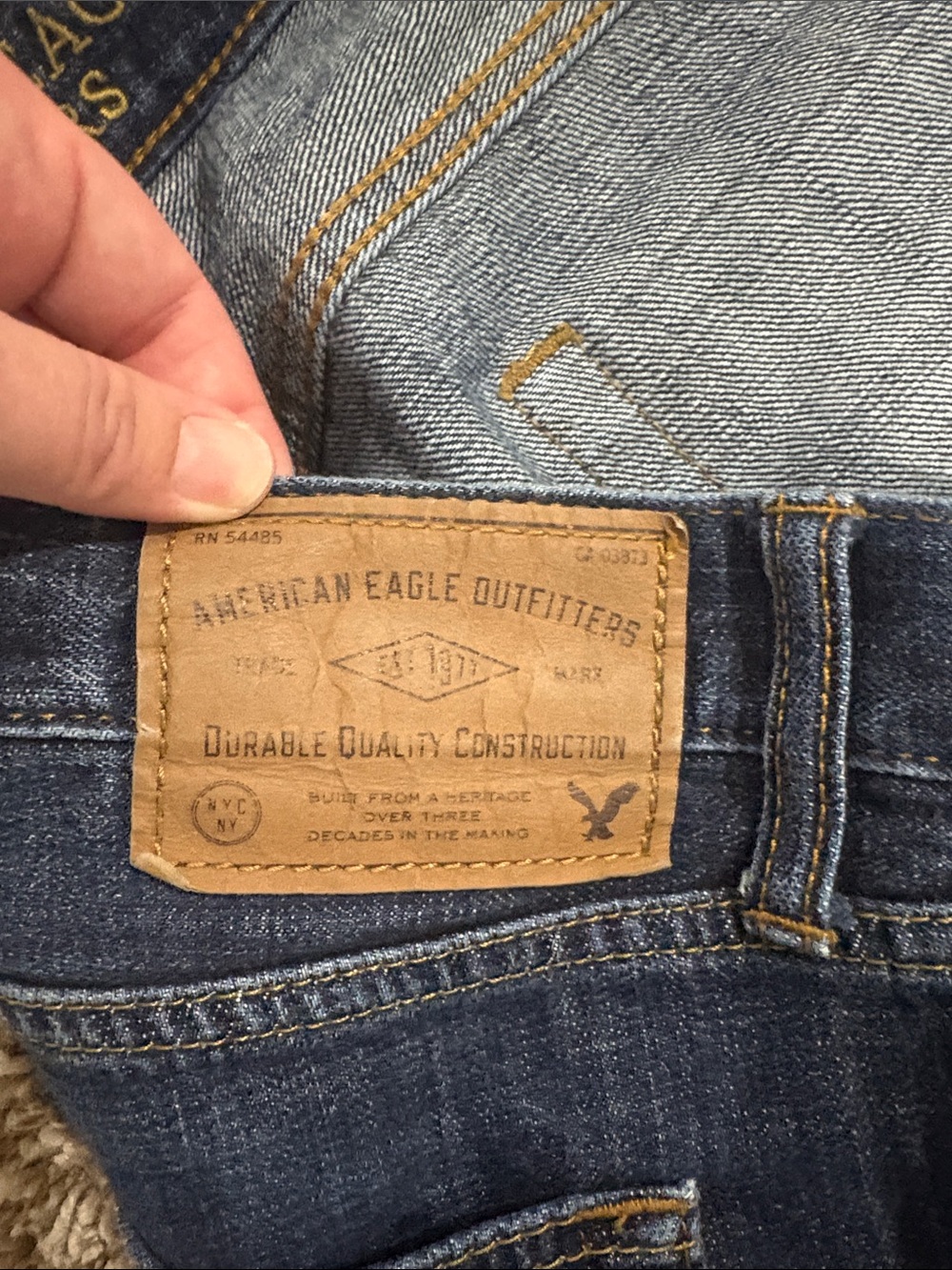 American Eagle Outfitters Dark Blue Straight Jeans - Picture 3 of 4